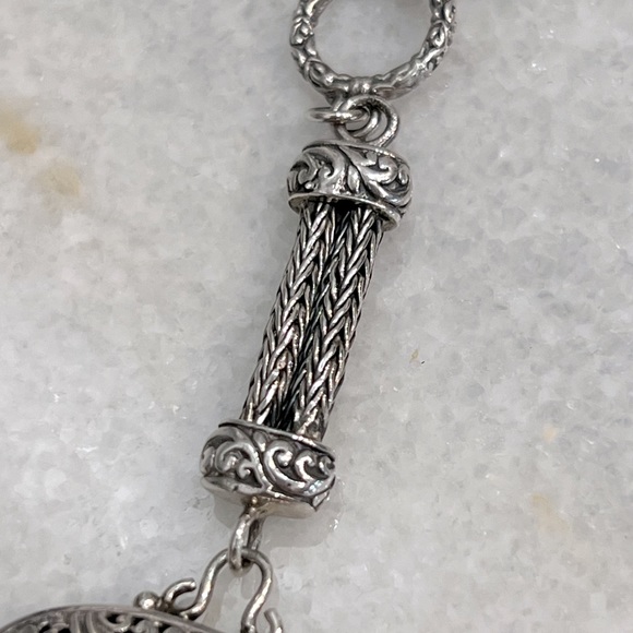 Sterling Silver Engraved Toggle Clasp Bracelet - Picture 9 of 13